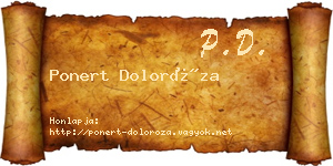 Ponert Doloróza névjegykártya